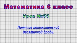 Математика 6 класс (Урок№55 - Понятие положительной десятичной дроби.)