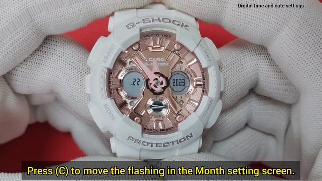 How to set the time on Casio G-Shock GMA-S120 смотреть онлайн