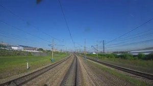 Вид из кабины машиниста - поездка на поезде РЖД от Красноярска до Мариинска | Железная дорога