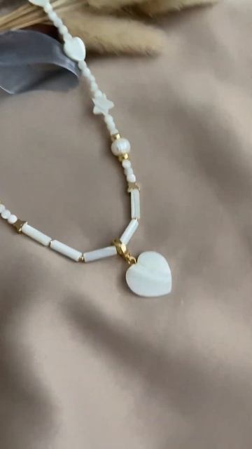 Обзор Чокер из органического перламутра с сердечком JWSOTI смотреть онлайн