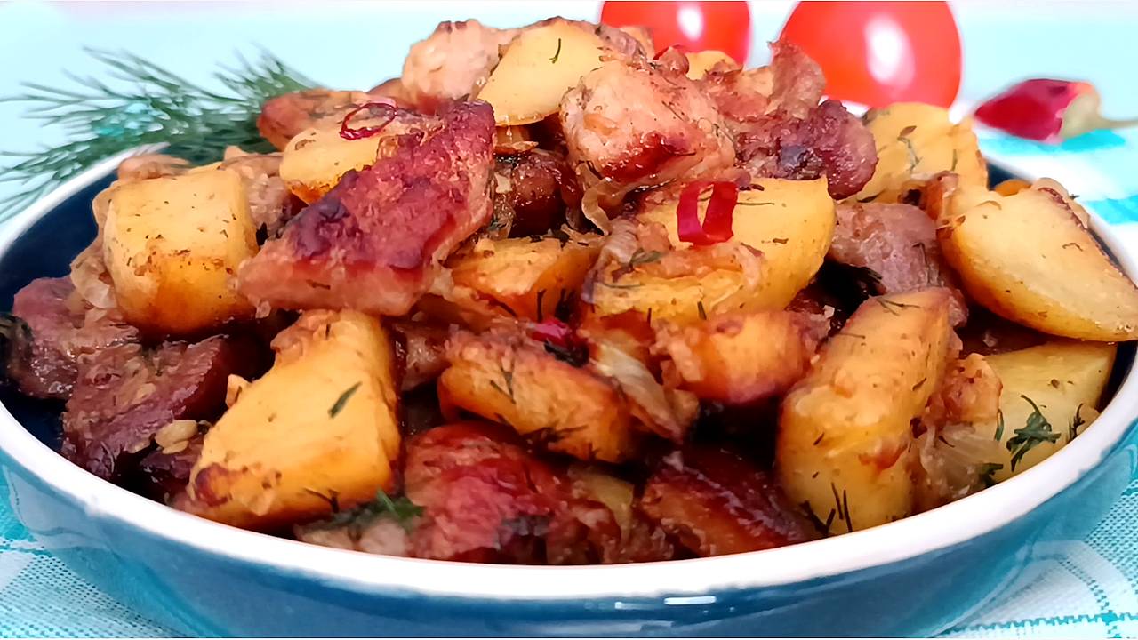 📌 Картошка с мясом, ОДЖАХУРИ - рецепт грузинской кухни смотреть онлайн