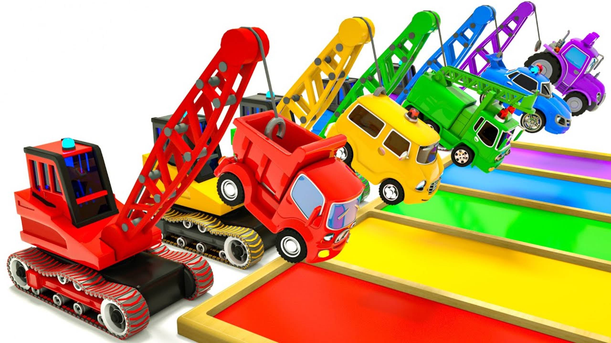 Baby Shark - Кран поднимает грузовики - Детские песенки смотреть онлайн