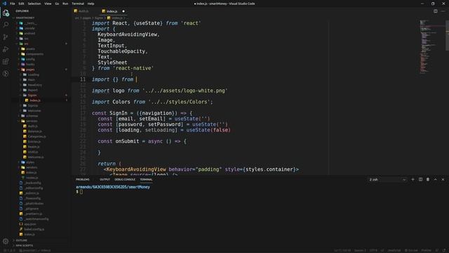 React Native - SmartMoney - Login - 0006 - Finalizando a tela de login смотреть онлайн