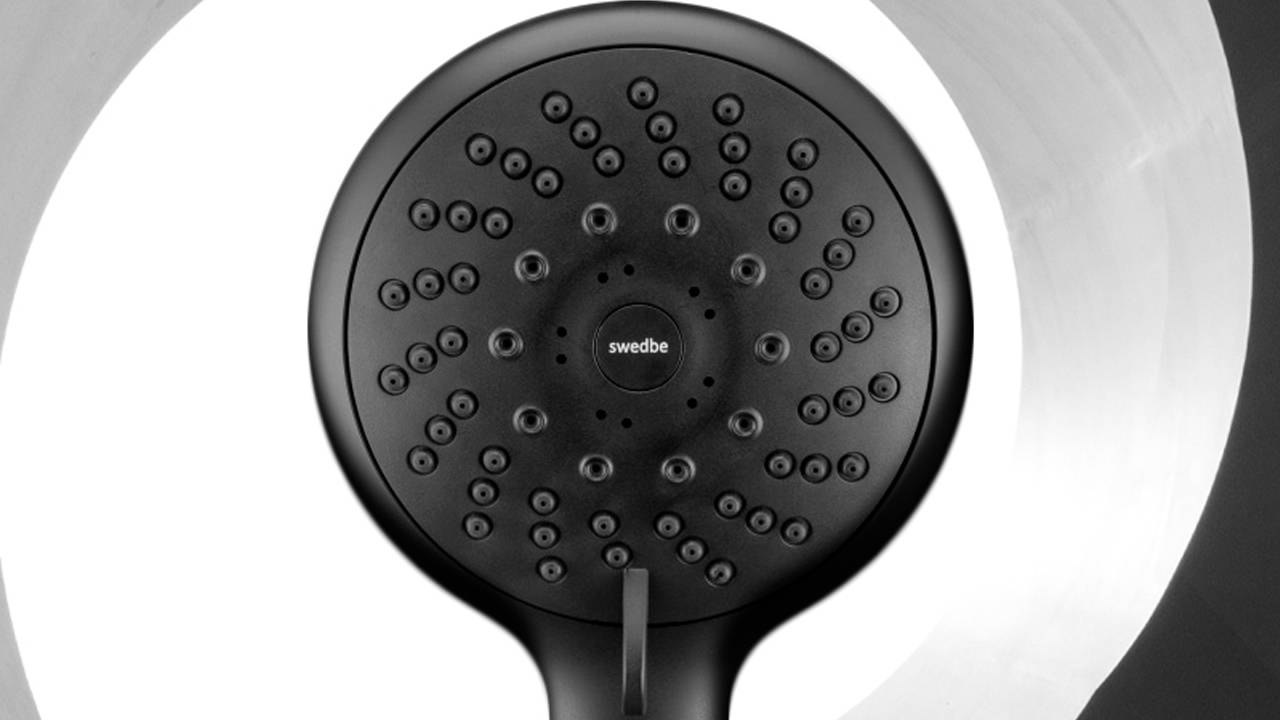 Распаковка черной пятирежимной душевой лейки Swedbe Hermes 5122B смотреть онлайн