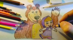 Маша и Медведь - рисуем персонажей
