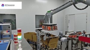 Коллаборативный робот паллетайзер : укладка банок в коробки и на паллету