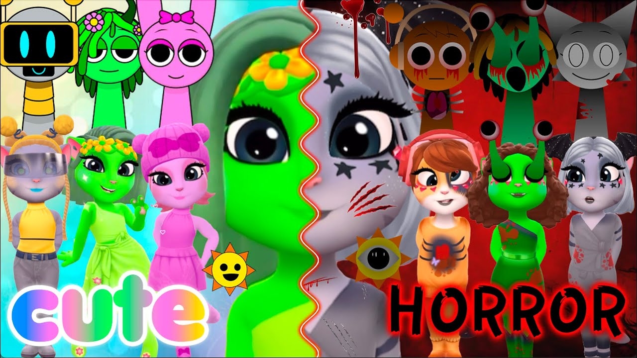 📹 My talking Angela 2 |🌈SPRUNKI phase 1😽 vs phase 2👿 | cute VS horror | New update | Cosplay → смотреть онлайн