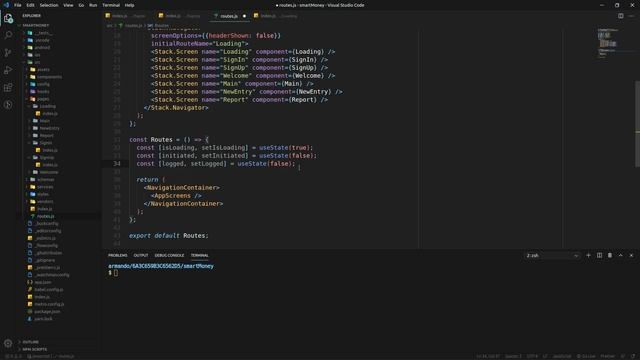 React Native - SmartMoney - Login - 0002 - Configuração das rotas смотреть онлайн