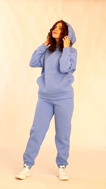 Спортивный костюм из футера с начесом A.Queen цвет голубой смотреть онлайн