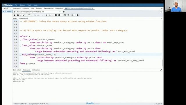 Session 16 - Window Functions, Frame Clause смотреть онлайн