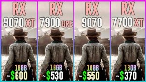 RX 9070 XT vs RX 7900 GRE vs RX 9070 vs RX 7700 XT - Test in 25 Games