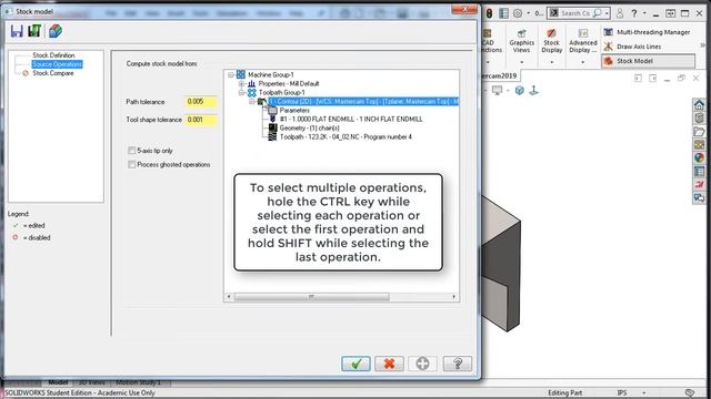 31 - Mastercam for SolidWorks - Stock Model Toolpath смотреть онлайн
