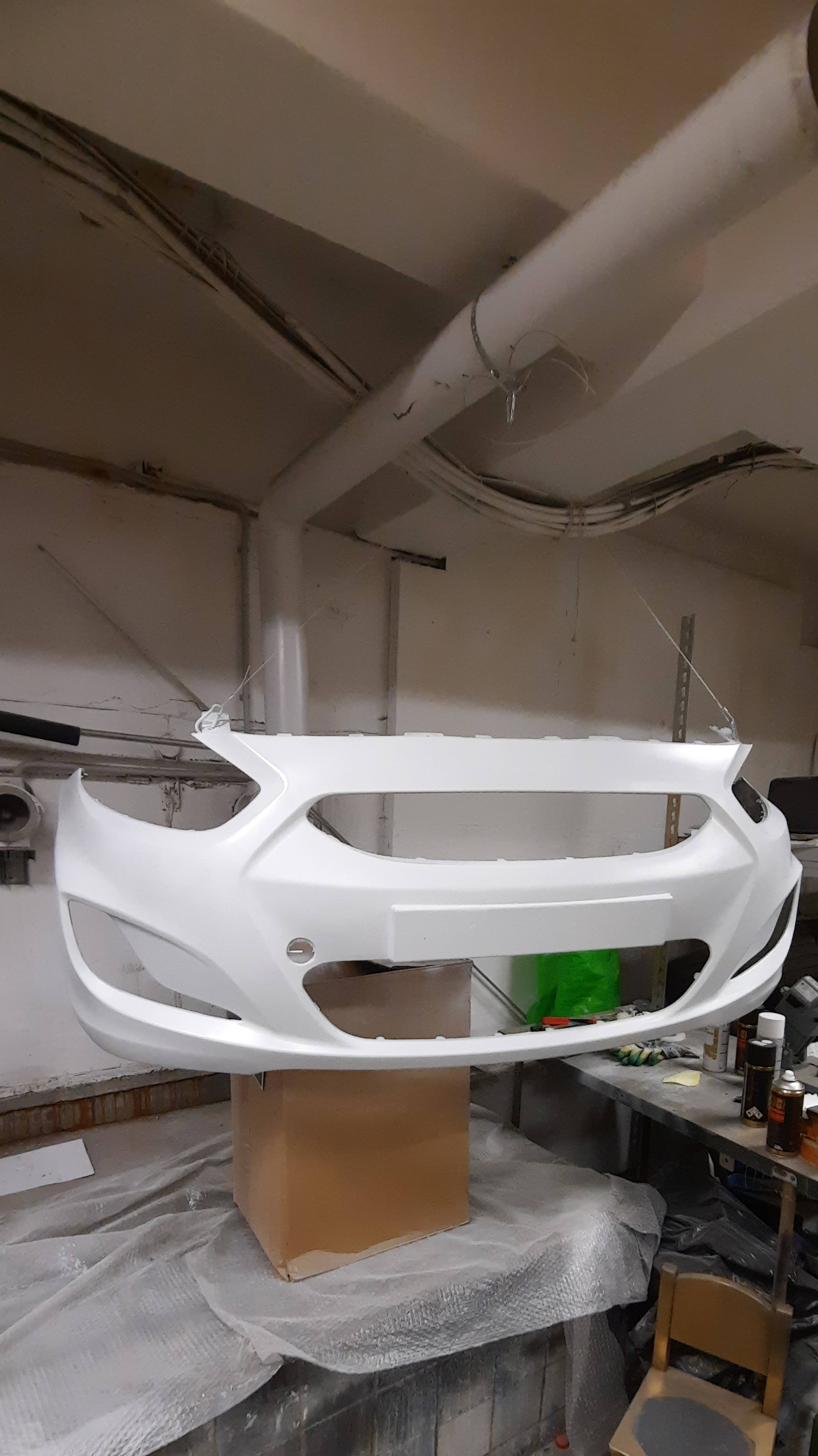 Покрасили бампер Солярис1 баллончиком