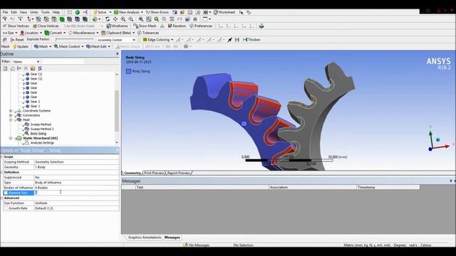Ansys tutorial - Rotating Helical Gear (contact, meshing, results) смотреть онлайн