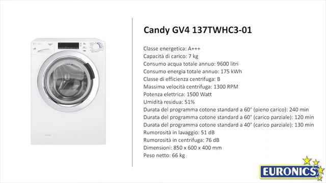 Candy Lavabiancheria Grandò Vita (GV4 137TWHC3-01) смотреть онлайн