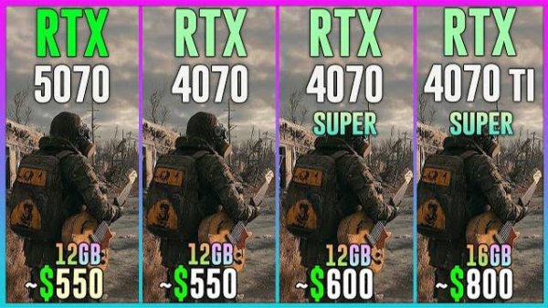 RTX 5070 vs RTX 4070 vs RTX 4070 SUPER vs RTX 4070 TI SUPER - Test in 25 Games