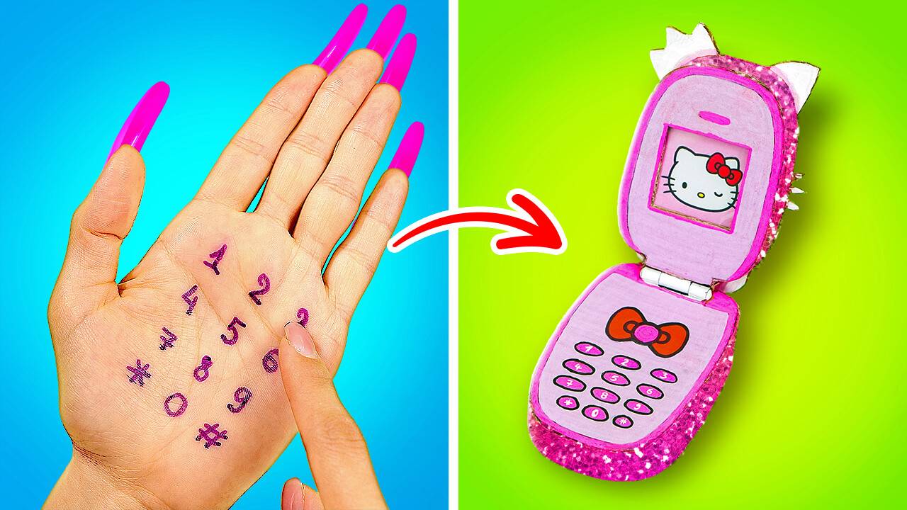 Как сделать телефон для котенка своими руками || Крутые идеи украшения телефона смотреть онлайн