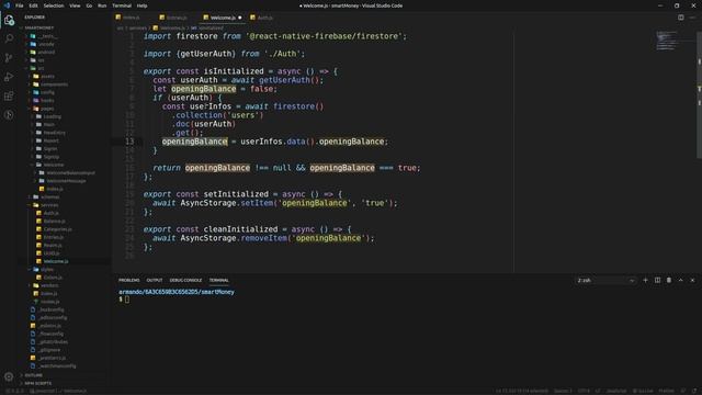 React Native - SmartMoney - Login - 0005 - Ajustando o Saldo Inicial, filtros e services смотреть онлайн