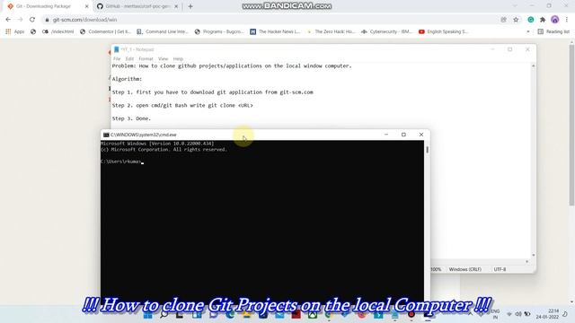 How to Clone GitHub Project/Repository on the local Window Computer ||Only 3 Steps смотреть онлайн