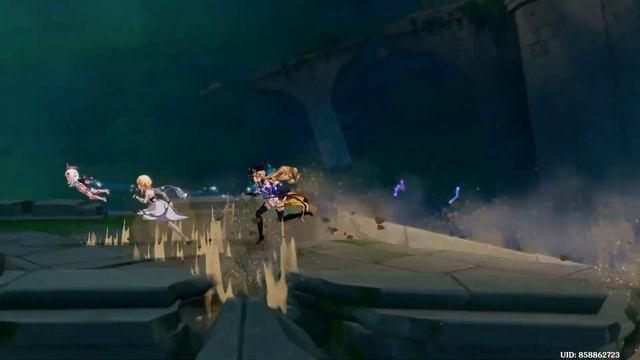 Navia Falling Into The Primordial Seawater - Archon Quest Chapter 4 Act 5 Cutscene