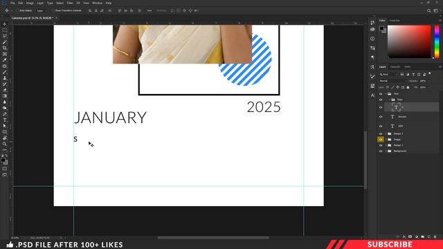 How to Create a Calendar 2021 in Photoshop | Tamil Tutorial | Free Template | PT36