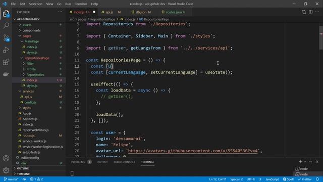 React Native - API Github - 0504 - Carregando as informações de usuário смотреть онлайн