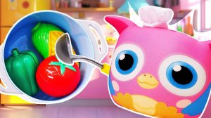 Видео для малышей с игрушкой Хоп Хоп. Собираем овощи и готовим суп