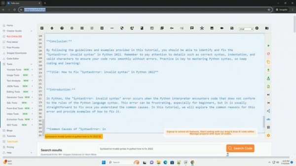 Syntaxerror invalid syntax in python how to fix 2022
