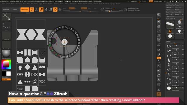 #AskZBrush: Can I add a SnapShot3D mesh to the selected Subtool rather then creating a new Subtool? смотреть онлайн