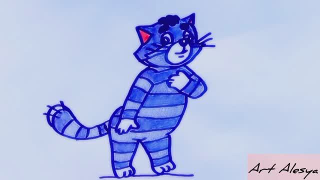Рисую кота Матроскина из мультфильма! смотреть онлайн
