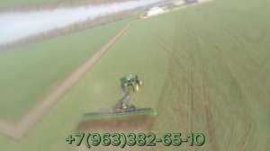 Работа ротационной бороны Carbon M12000 с капотом с высоты птичьего полёта  !