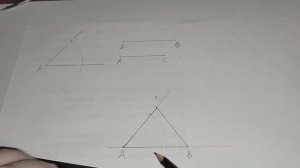 Как построить треугольник по двум сторонам и углу между ними. с помощью циркуля и линейки