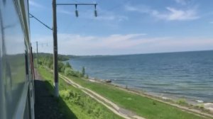 Вид из окна вагона - поездка в Бурятии от Улан-Удэ до Выдрино | Озеро Байкал