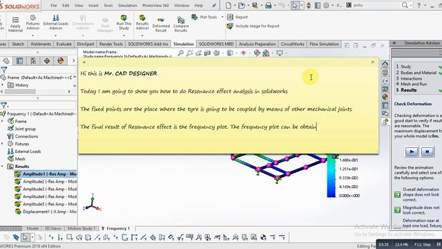 How to do Modal (or) Resonance effect analysis in Solidworks смотреть онлайн