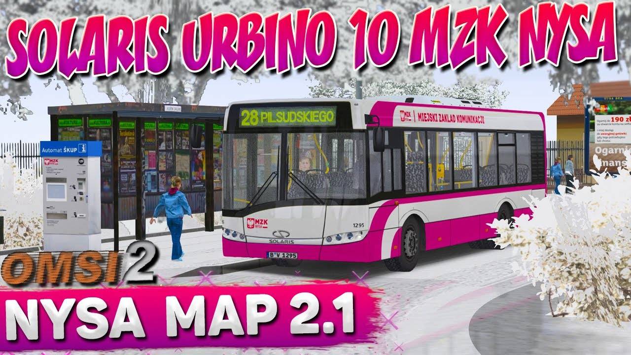 ПО ОБНОВЛЁННОЙ КАРТЕ NYSA 2.1 НА SOLARIS URBINO 10 В OMSI 2 смотреть онлайн