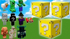 Майнкрафт эксперименты Какой из ванильных мобов снова самым сильным в случайном блоке