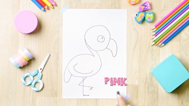 Learn How to Draw a Flamingo for Kids | Coloring with Pink, Salmon and Black | Infantix смотреть онлайн