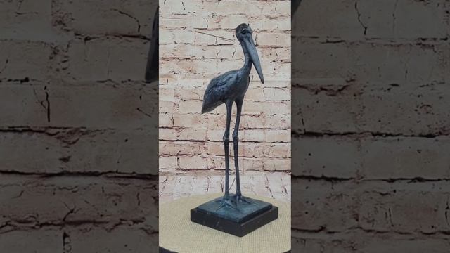 Hot Cast Bronze Metal Stork Sculpture Statue on Marble Base by Rembrandt Bugatti AL-162B смотреть онлайн