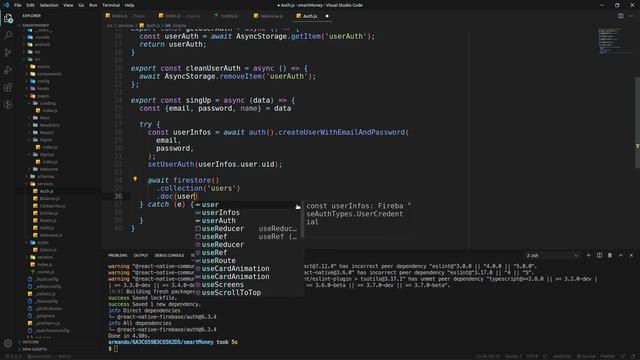 React Native - SmartMoney - Login - 0004 - Implementando o SignUp смотреть онлайн