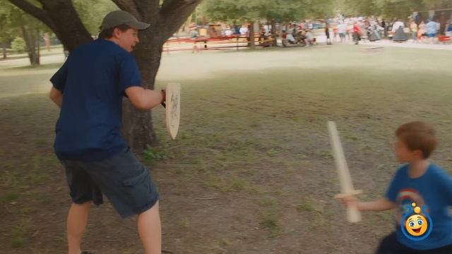 Jousting at Renaissance Festival Family Fun Amusement Park with Aaron, LB & Outdoor Kids Activities смотреть онлайн
