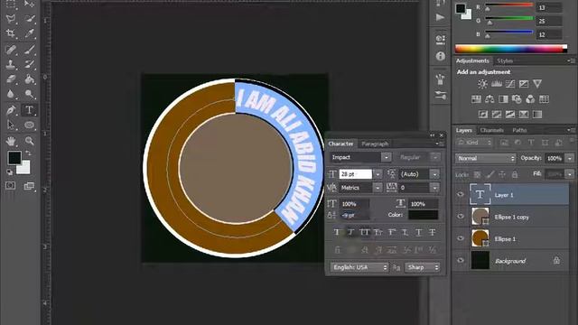 How to put a picture in a circle & Make Text in Circle shape Adope Photoshop CS6 (Tutorial) смотреть онлайн