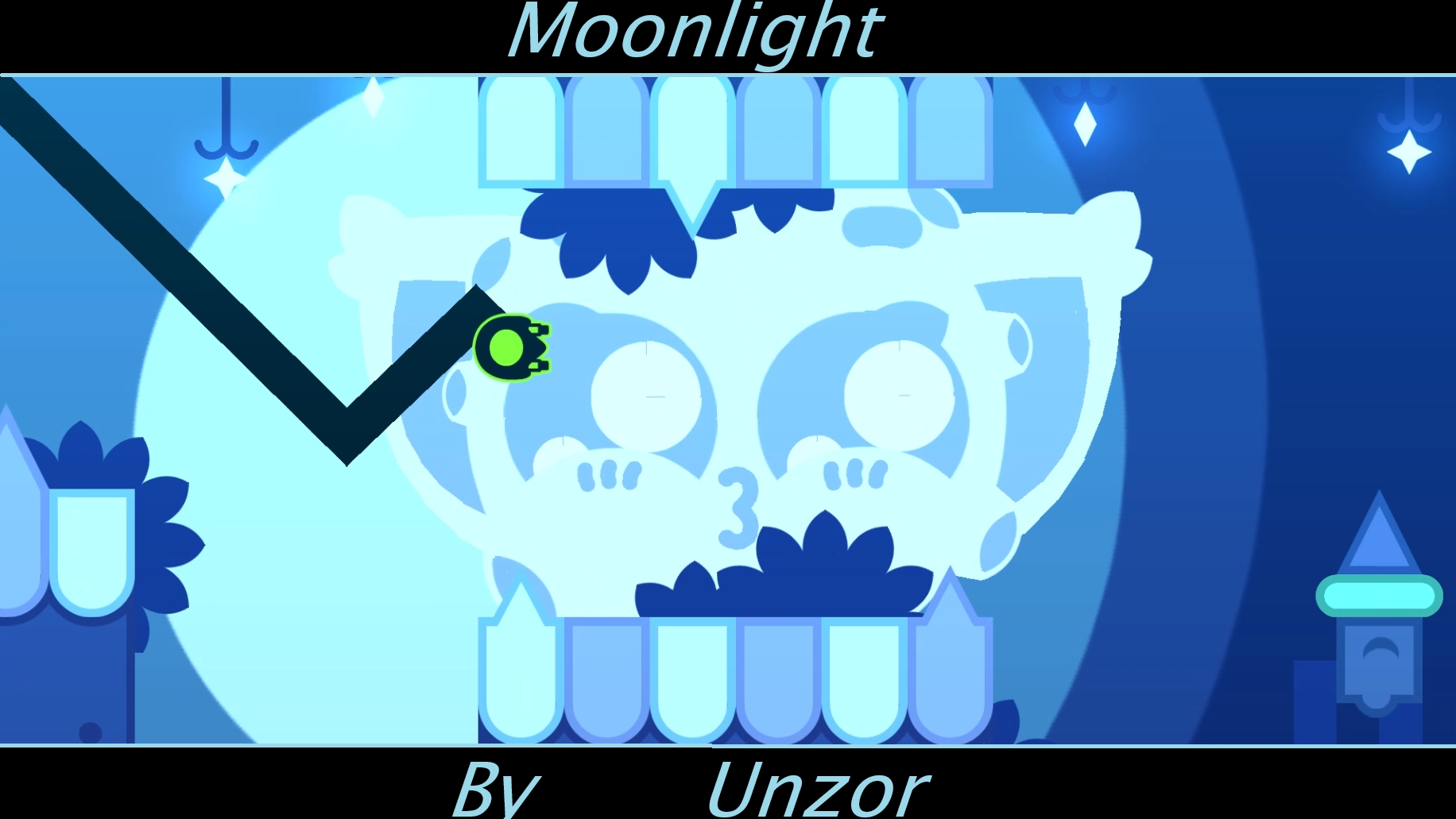 Самый милый уровень I прохождение уровня Moonlight by Unzor I Hard level I Geometry dash. смотреть онлайн