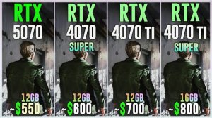 RTX 5070 vs RTX 4070 SUPER vs RTX 4070 TI vs RTX 4070 TI SUPER - Test in 25 Games