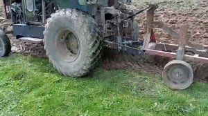 трактор самодельный.трактор своими руками.плуг самодельный.вспашка