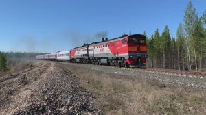 Дизельный локомотив в России | Пассажирский поезд РЖД "Красноярск-Карабула" | Железная дорога