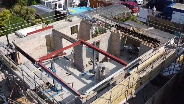 steel stage of Bungalow conversion www.ecoearthbuilders.uk смотреть онлайн