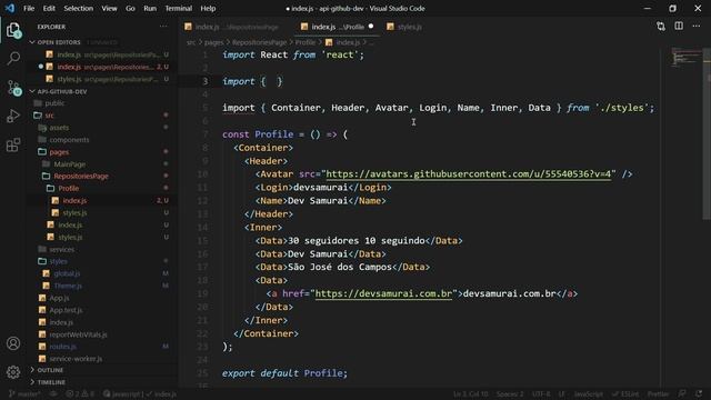 React Native - API Github - 0304 - Exibindo os detalhes do usuário смотреть онлайн