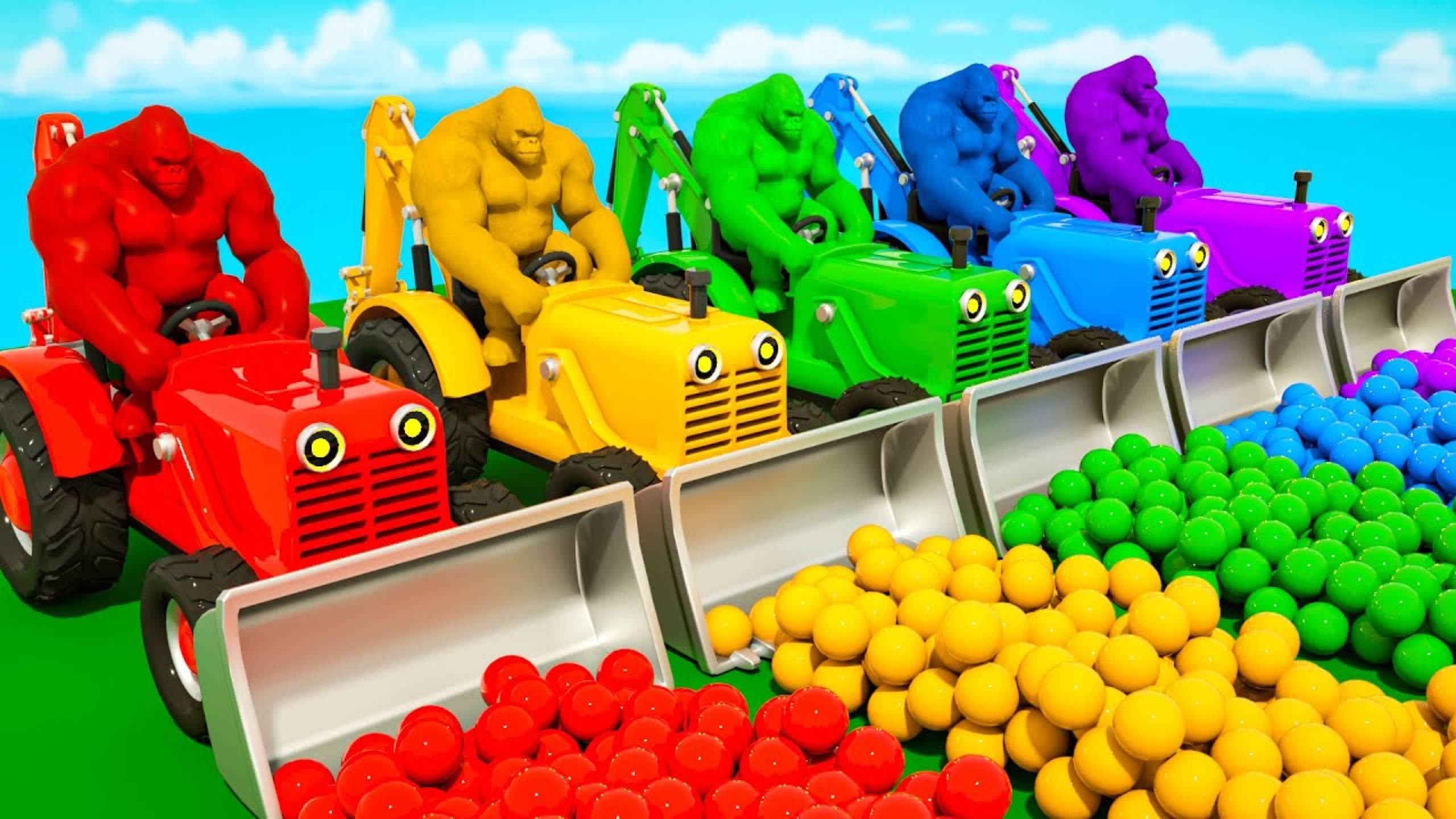 Песня акулёнка - Разноцветные шарики и разноцветные гориллы - Детские стишки и песенки смотреть онлайн