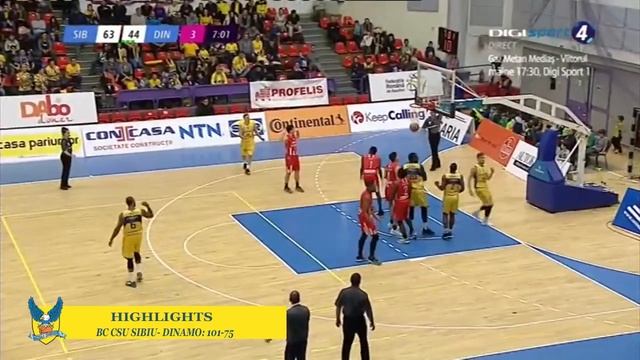 Highlights BC CSU Sibiu - Dinamo Știința 101-75 смотреть онлайн