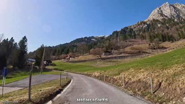 Поездка по Швейцарии (ШВЕНДЕ, ГЛАРУС), одной из самых красивых деревень Швейцарии - 4K смотреть онлайн